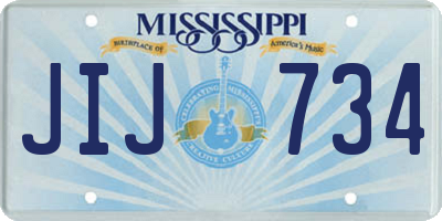 MS license plate JIJ734