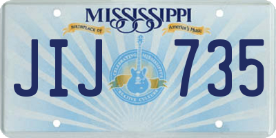 MS license plate JIJ735