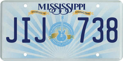 MS license plate JIJ738