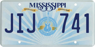 MS license plate JIJ741