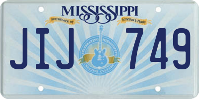 MS license plate JIJ749