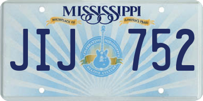 MS license plate JIJ752