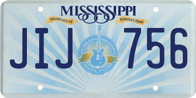MS license plate JIJ756