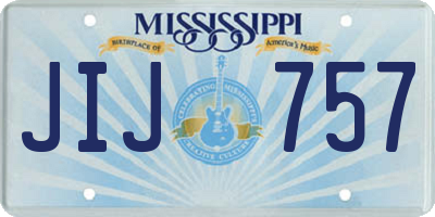 MS license plate JIJ757