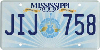 MS license plate JIJ758