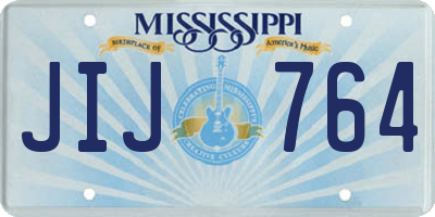 MS license plate JIJ764
