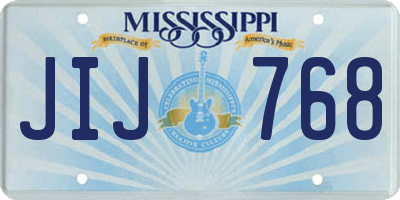 MS license plate JIJ768