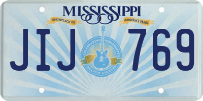 MS license plate JIJ769