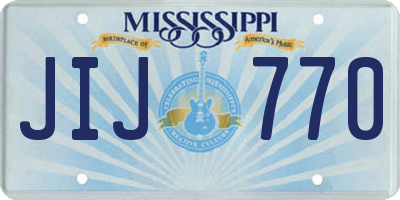 MS license plate JIJ770
