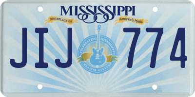 MS license plate JIJ774