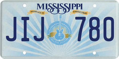 MS license plate JIJ780