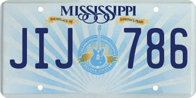 MS license plate JIJ786