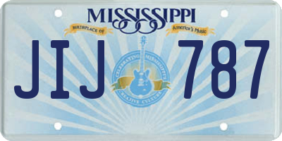 MS license plate JIJ787
