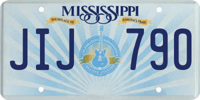 MS license plate JIJ790