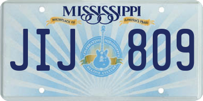 MS license plate JIJ809