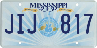MS license plate JIJ817