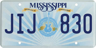 MS license plate JIJ830