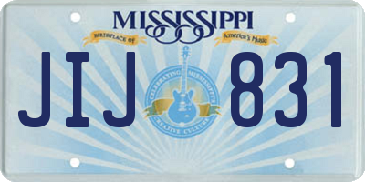 MS license plate JIJ831