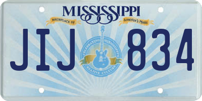 MS license plate JIJ834