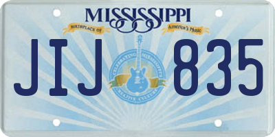 MS license plate JIJ835