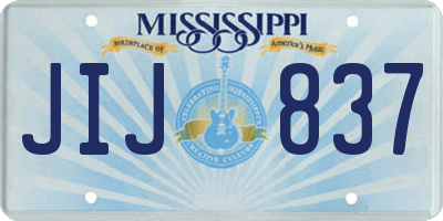 MS license plate JIJ837