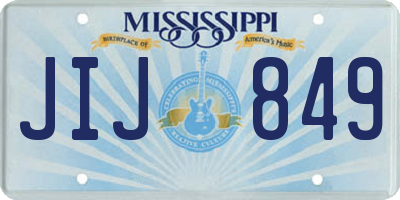MS license plate JIJ849