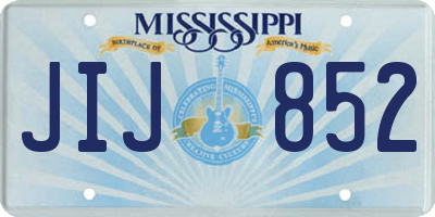 MS license plate JIJ852