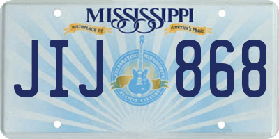 MS license plate JIJ868