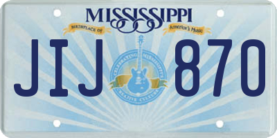 MS license plate JIJ870