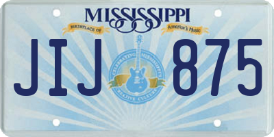 MS license plate JIJ875