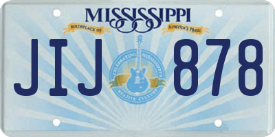 MS license plate JIJ878