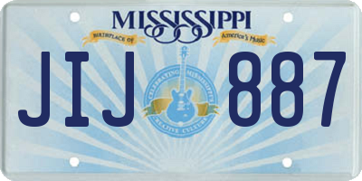 MS license plate JIJ887