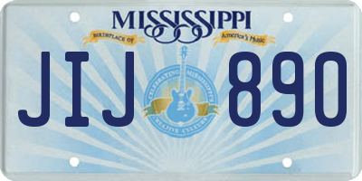 MS license plate JIJ890