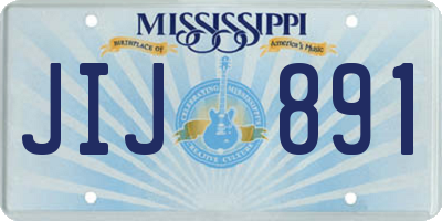 MS license plate JIJ891