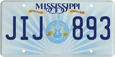 MS license plate JIJ893