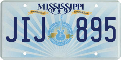 MS license plate JIJ895