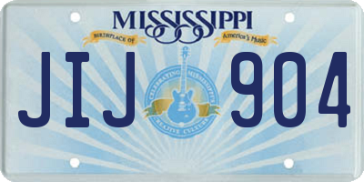 MS license plate JIJ904