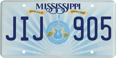 MS license plate JIJ905