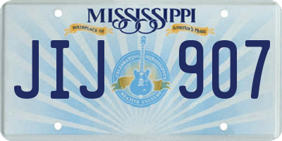 MS license plate JIJ907