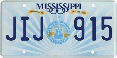 MS license plate JIJ915