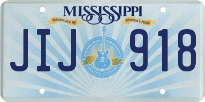 MS license plate JIJ918