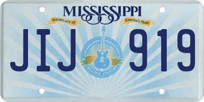 MS license plate JIJ919