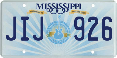 MS license plate JIJ926