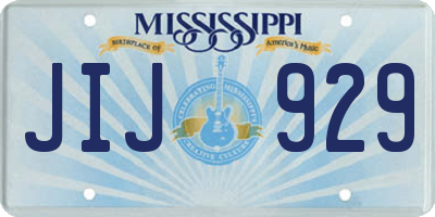 MS license plate JIJ929