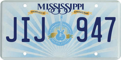 MS license plate JIJ947