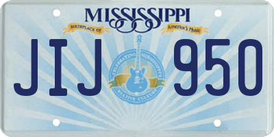MS license plate JIJ950