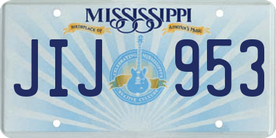 MS license plate JIJ953