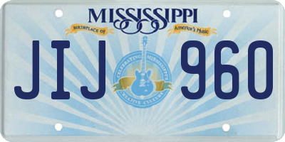 MS license plate JIJ960