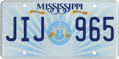 MS license plate JIJ965