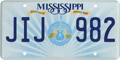 MS license plate JIJ982